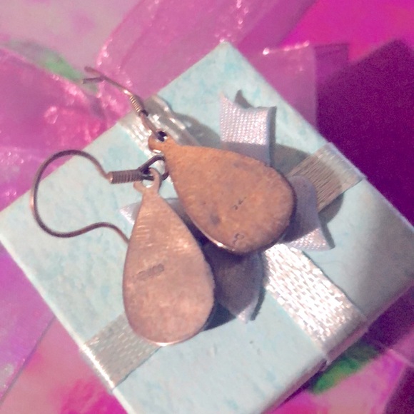 Antique Vintage Genuine 925 Sterling Silver Natural Gemstone Turquoise Dark Blue - Picture 2 of 5